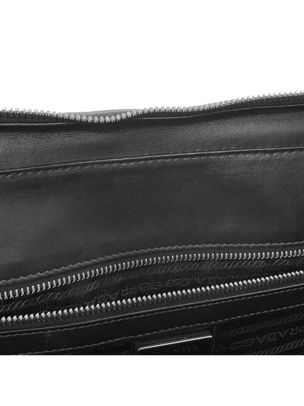 Prada Briefcase Saffiano Triangle Logo 2-Way Shoulder Black